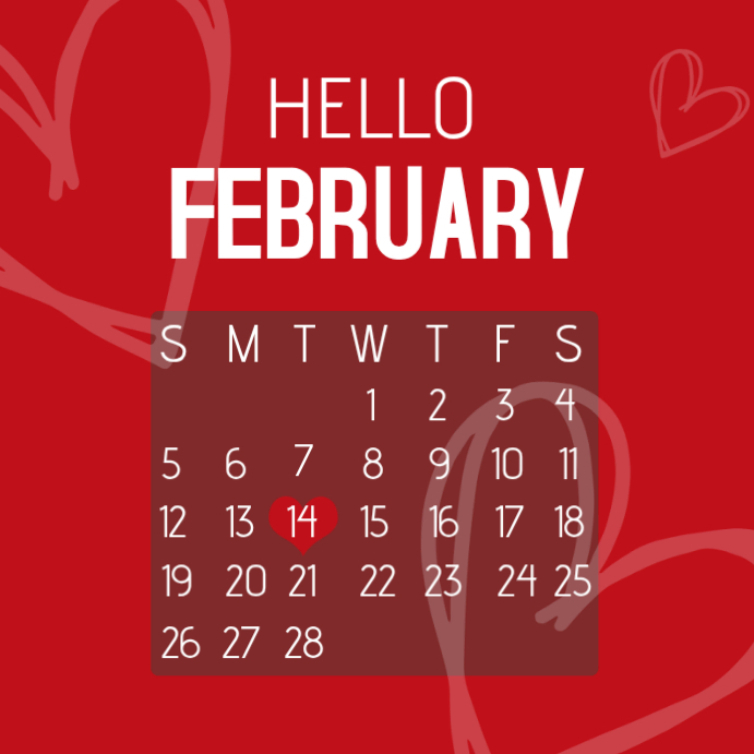 Joyful Hello February Instagram Post Template | PosterMyWall