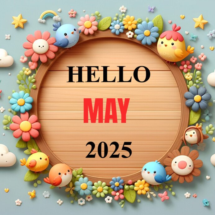 Joyful Hello May 2025 Instagram Post template