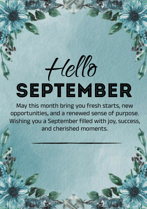 Joyful Hello September A4 Template | PosterMyWall