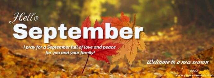 September Facebook Timeline Joyful Hello September Facebook Cover Photo Template | PosterMyWall