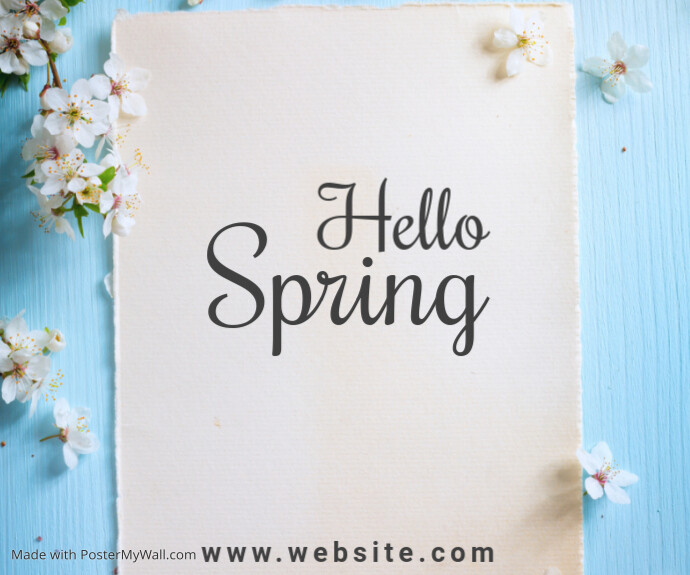 Rectangle Profile Spring Joyful Hello Spring Medium Rectangle Template | PosterMyWall