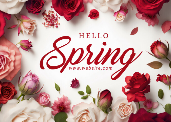 Joyful Hello Spring Postcard Template | PosterMyWall