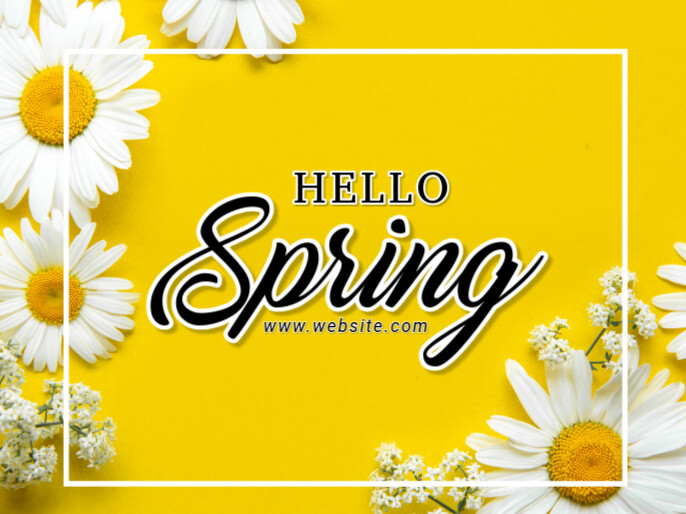 Hello Spring Slide Show Plantilla de Joyful Hello Spring Presentation | PosterMyWall