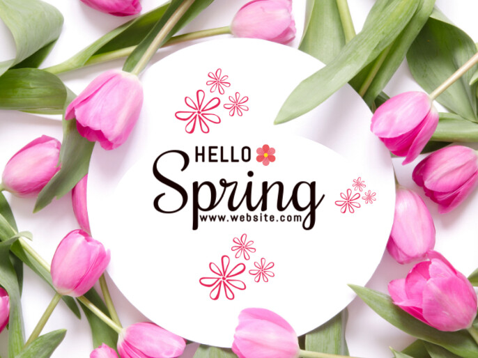 Hello Spring Slide Show Copy of Joyful Hello Spring Presentation | PosterMyWall