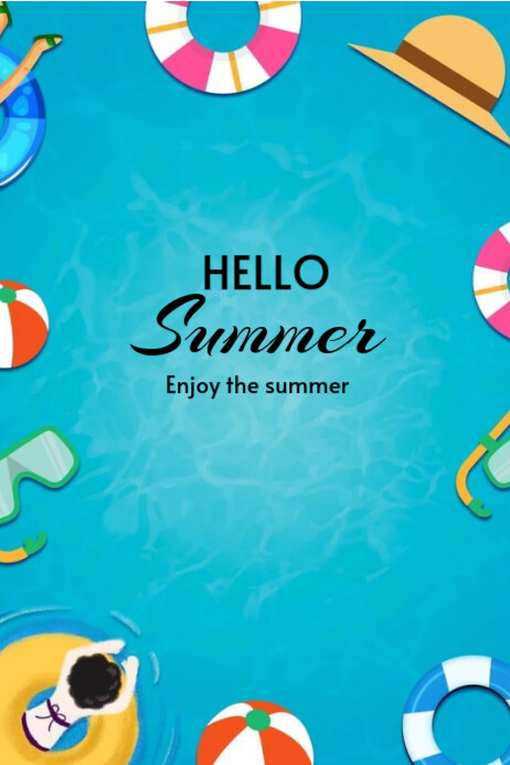 Joyful Hello Summer  Poster Cartaz template