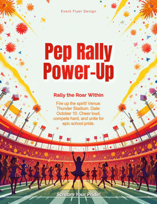 Joyful High-energy Pep Rally Flyer (us Letter) Template | PosterMyWall