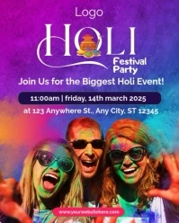 Joyful Holi Instagram Portrait template