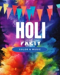 Joyful Holi Instagram Post With Music Instagram Portrait template