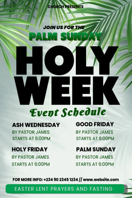 Joyful Holy Week Event Schedule Template  Poster
