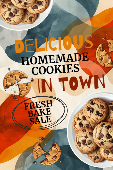 Cookies Stack Poster Joyful Homemade Cookies Poster Template | PosterMyWall