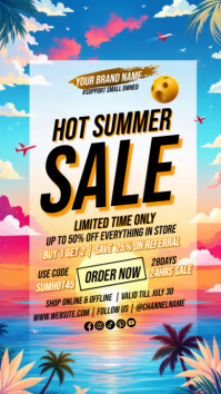 Joyful Hot Summer Sale Instagram Story template