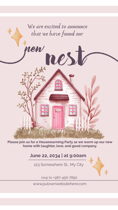 Joyful House Warming Invitation Instagram Sto template