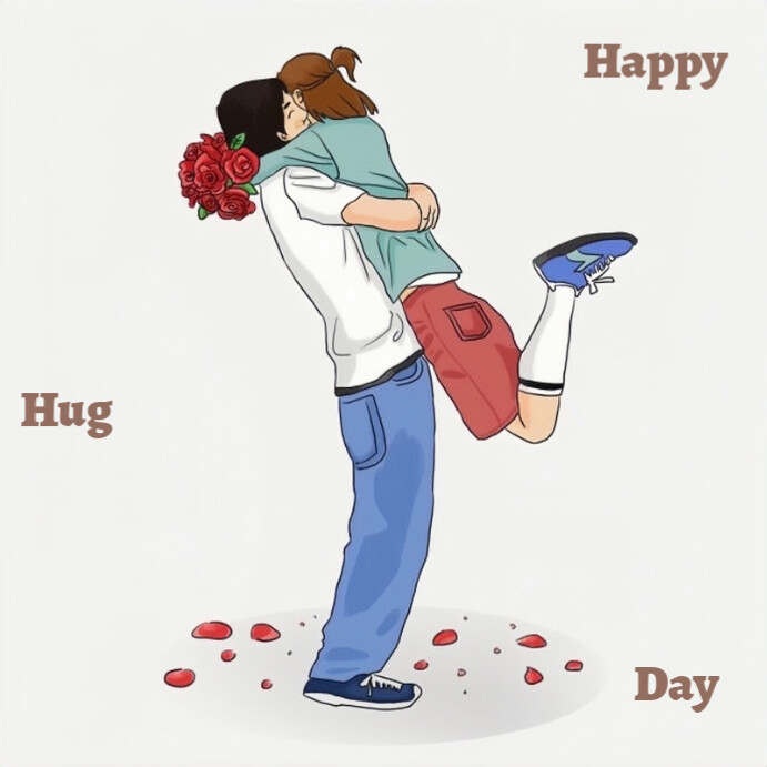 Hug By Post Joyful Hug Day Instagram Post Template | PosterMyWall