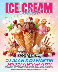 Ice Cream Social Event Instagram Portrait Template