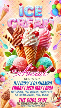 Joyful Ice Cream Social Event Instagram Story Video Indaba yaku-Instagram template
