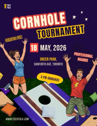 Joyful Illustrative Flyer Video Cornhole Folheto (US Letter) template