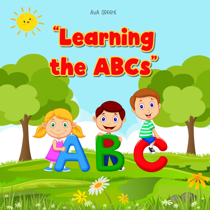 Copy of joyful illustrative kids book learning the abc's | PosterMyWall