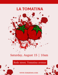 Joyful illustrative red tomato flyer Volante (Carta US) template