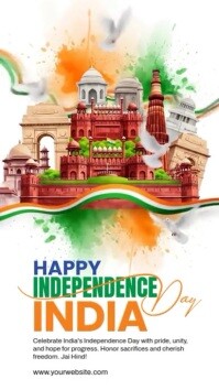 Biały Independence Day Celebration Instagram-verhaal Template