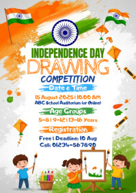 Joyful India Independence Day Drawing Competition A4 template