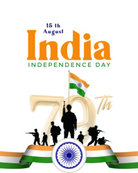 Joyful India Independence Day Online Wish Flyer Template Design Instagram Portrait