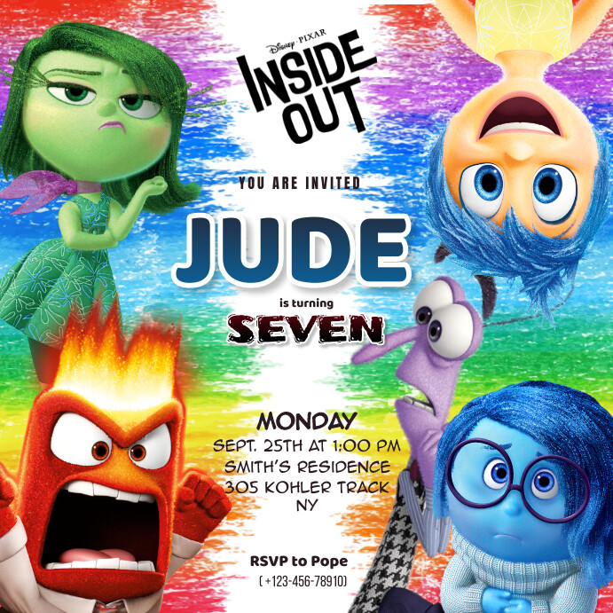 Joyful Inside Out Birthday Square (1:1) template