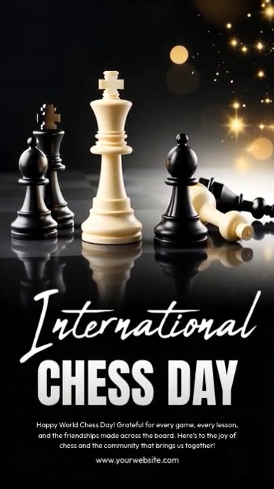 Joyful International Chess Day Instagram Reel template