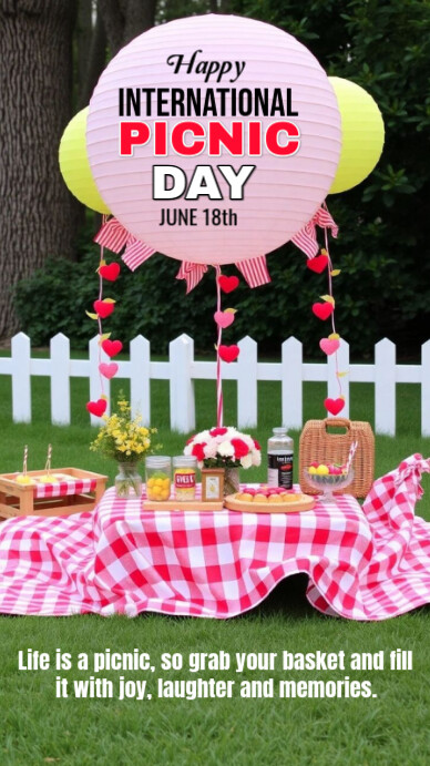 Joyful International Picnic Day  Instagram Story Instagram-verhaal template