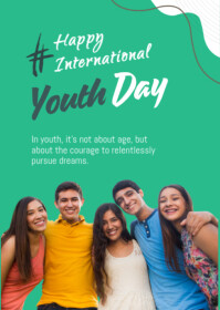 Joyful International Youth Day  A6 template