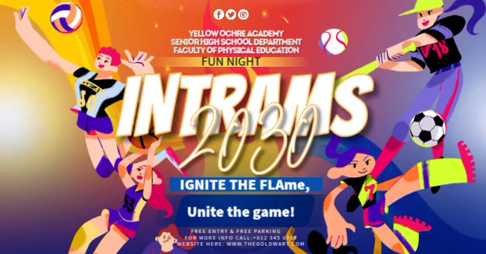 Joyful Intrams 2025 Template, Facebook Shared Image | PosterMyWall