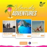Joyful Islands Adventure Travel Template Yellow Animation Instagram Post