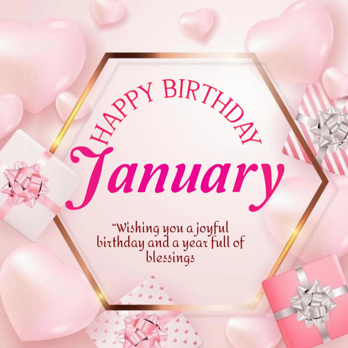 Copy of Joyful January Birthday Card Logo | PosterMyWall