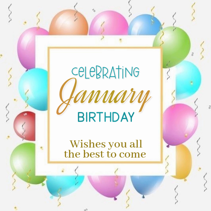 Copy of Joyful January Birthday Card Logo | PosterMyWall