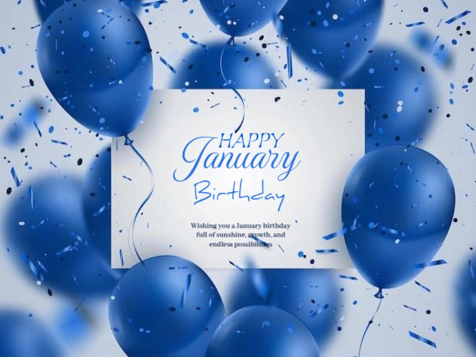 January Template Sign Joyful January Birthday Card Yard Sign Template | PosterMyWall