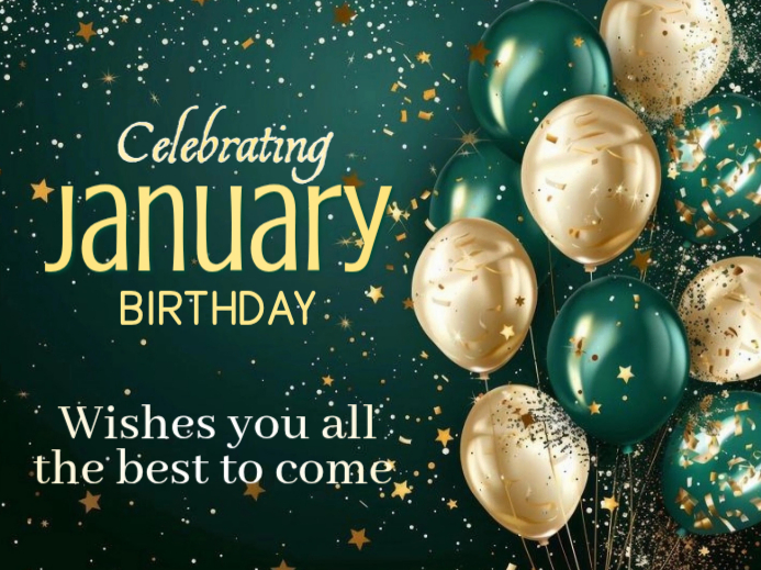 Joyful January Birthday Card Yard Sign Modelo | PosterMyWall
