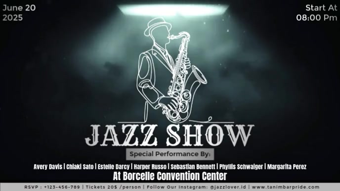 Joyful Jazz Show Musical Festival 2025 Digital Display (16:9) Template ...