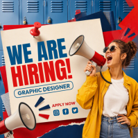 Blue Job Hiring Post Instagram Template