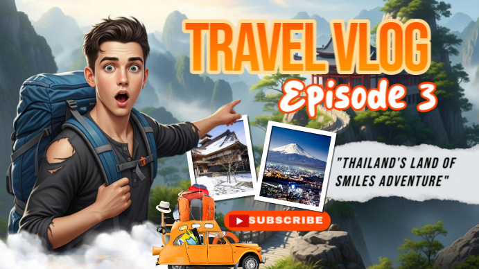 Joyful Journey Vlog Layout Youtube Thumbnail template