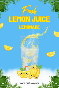 Joyful Juice/lemon/lemonade/drink/fresh/fruit/product/brand/limka/leaf/summer/business Poster template