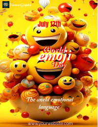 Joyful July 17 Emoji Day   Flyer (us Letter) template