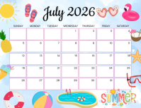Joyful July 2026 Calendar Flyer (us Letter) template