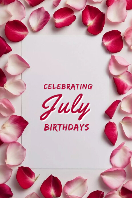 Joyful July Birthdays Celebrating  Banner 4' × 6' template