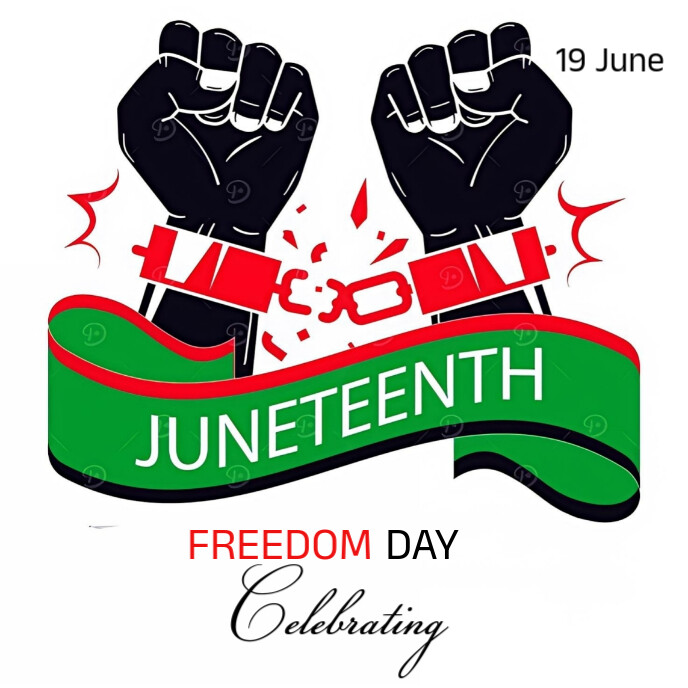 Joyful Juneteenth Freedom Day Flyer  Album Cover Ikhava ye-Albhamu template
