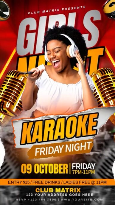 Joyful Karaoke Music & Dance Party Video Flyer,  Instagram Story Instagram-verhaal template