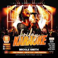 Joyful Karaoke Music Night Square Video Isikwele (1:1) template