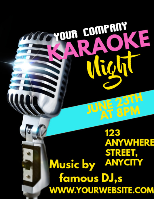 Joyful Karaoke Night Poster Flyer (us Letter) template