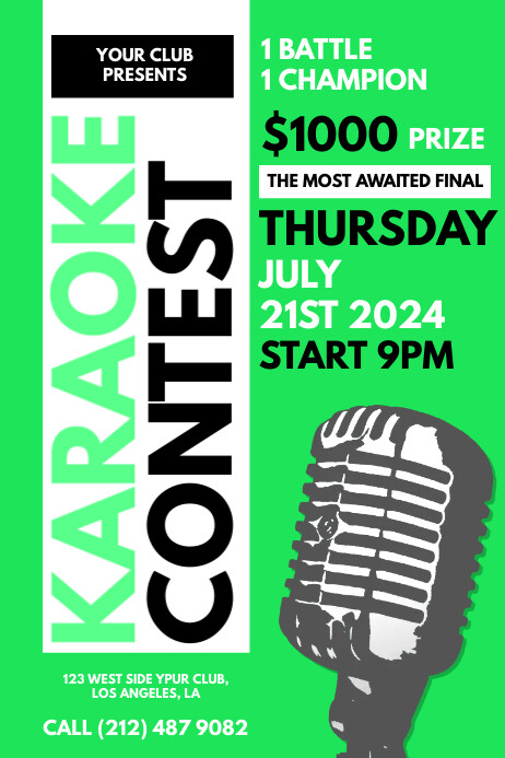 Joyful Karaoke Party  Poster template