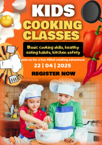 Cooking Class Pdf White Cooking Classes A4 Template | PosterMyWall