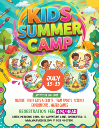 Joyful Kids Summer Camp Flyer template