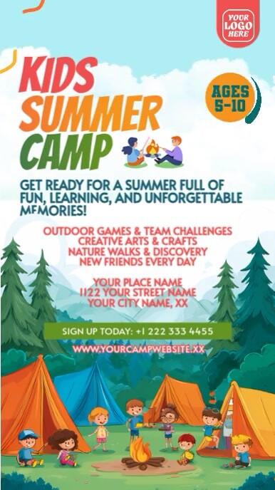 Joyful Kids Summer Camp Instagram Story template